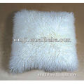 natural white color mongolian lamb fur pillow